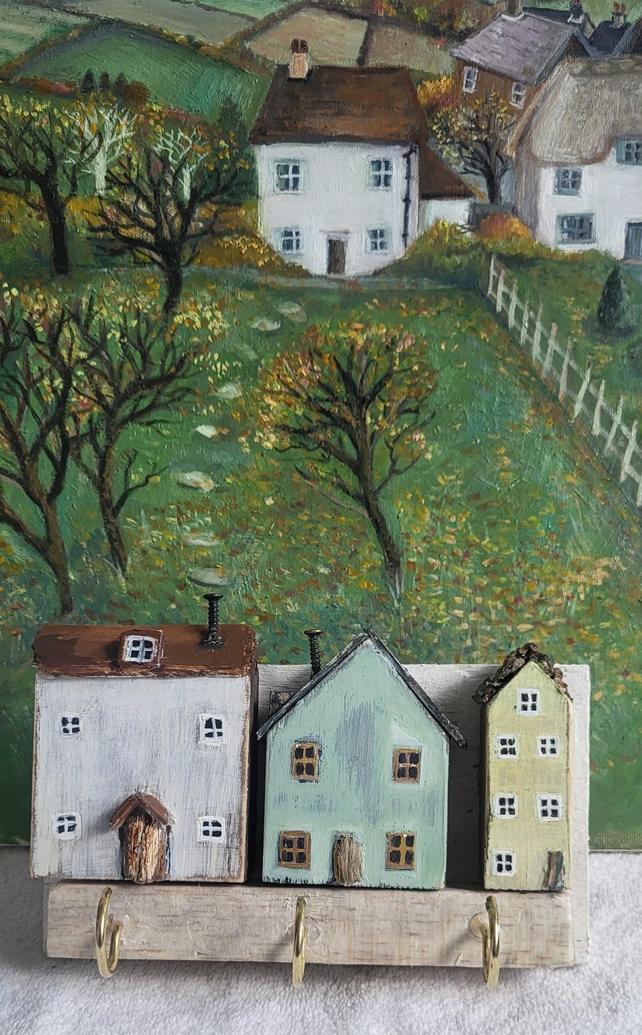 Wooden house Key Holder - Rustic Cottages