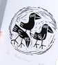 Three Crows - lino cut print - Image 2