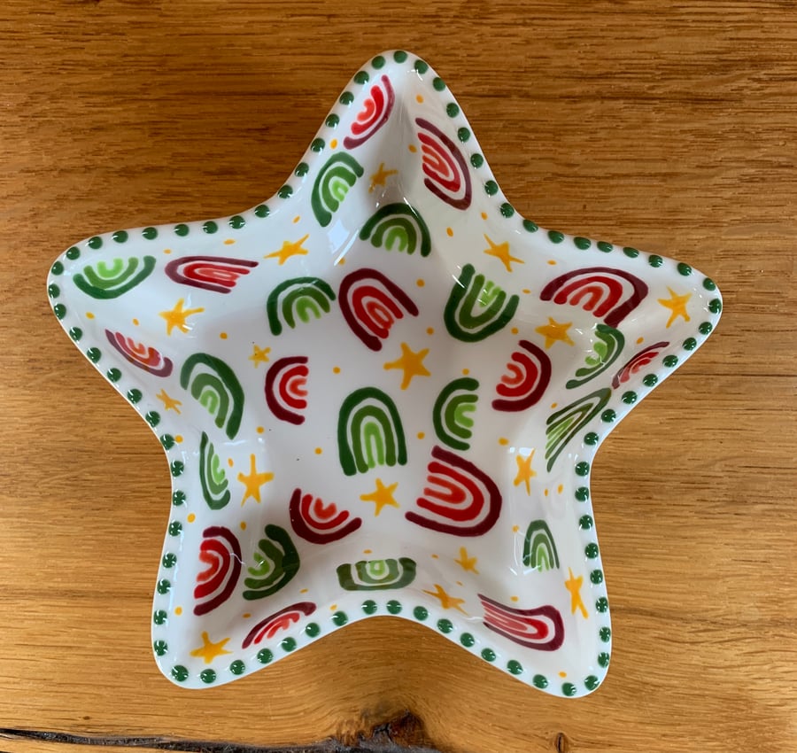 Ceramic Rainbow Star Dish