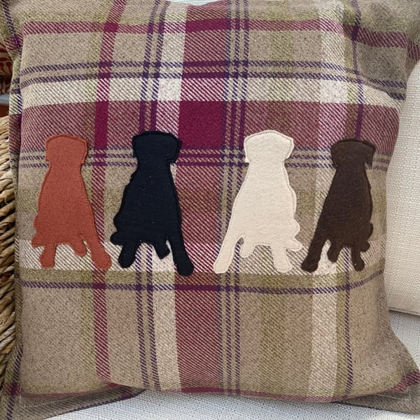 Four or Five dogs on a cushion cover. Please message which breeds. 