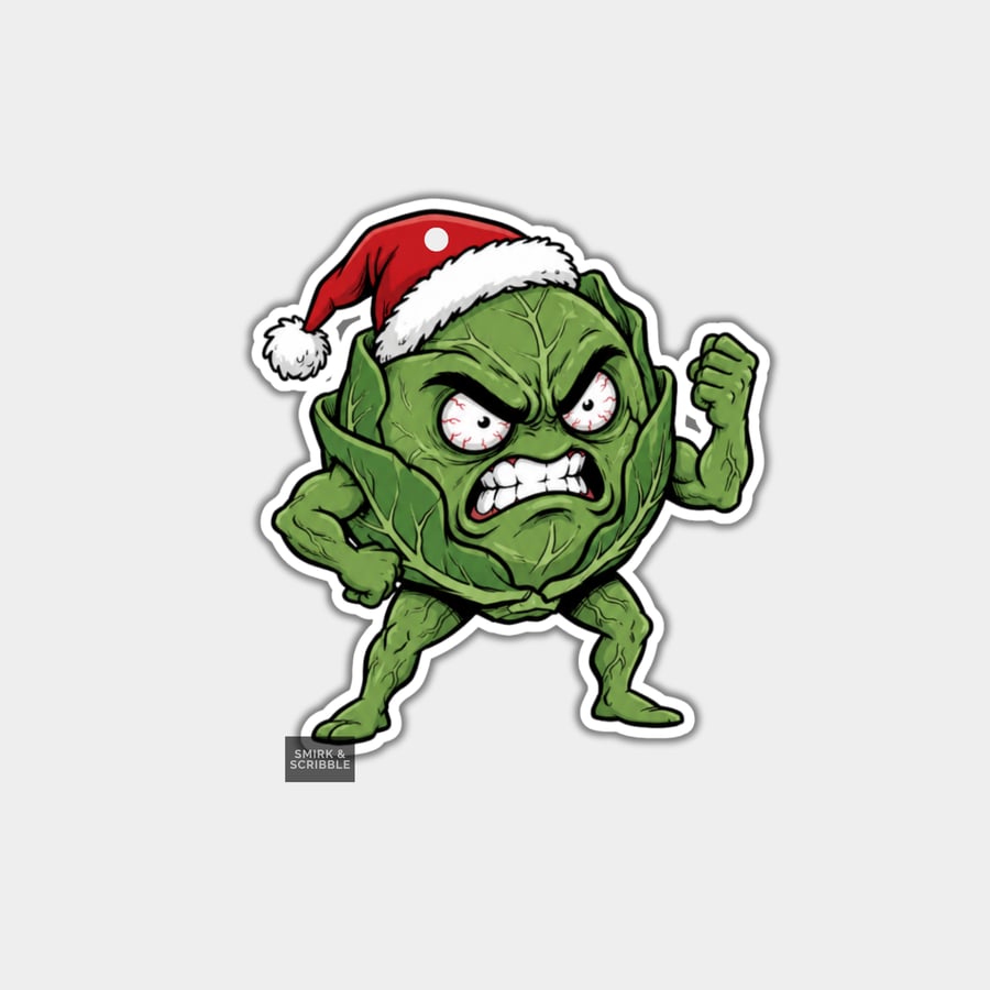 Unique Funny Christmas Gift Tags For Adults, 6pk - Very Angry Brussels Sprout