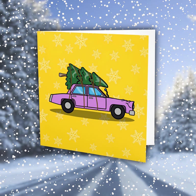 Drivin' Home For Christmas Card: The Simpsons