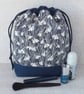 Project bag, drawstring bag, snowdrops, Liberty fabric - Image 9