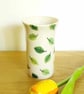 Small Vase - Green Beech Leaves, Pattern - Image 1