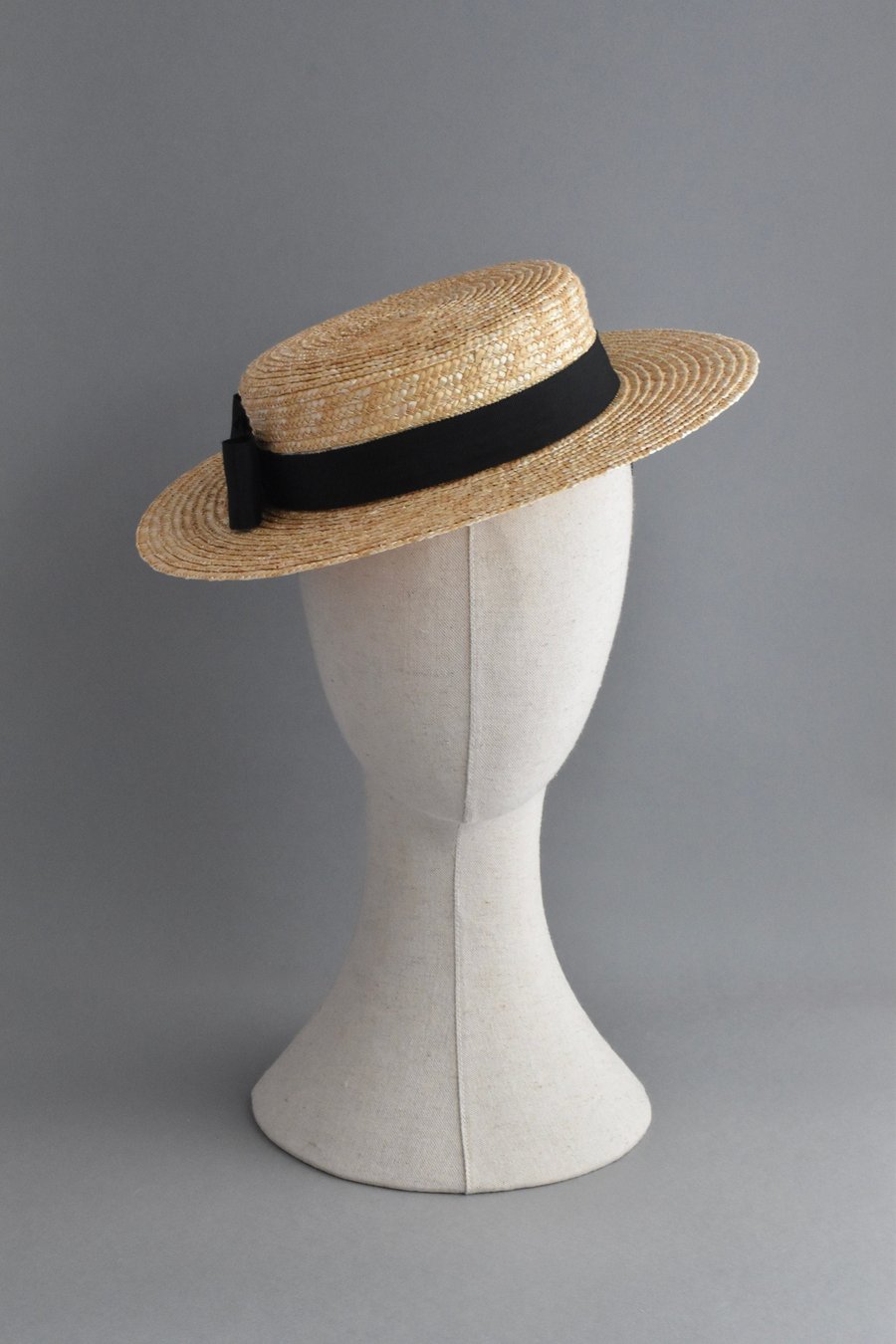 Handcrafted Straw Boater Hat in a Percher Style