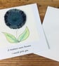 Tweed brooch, Handmade Mum card & brooch gift duo, Mum Birthday, Flower brooch - Image 1