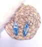 Marbled blue, white and silver earrings - Image 5