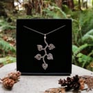 Vine Leaf Eco .999 Silver Lace Crochet Necklace 