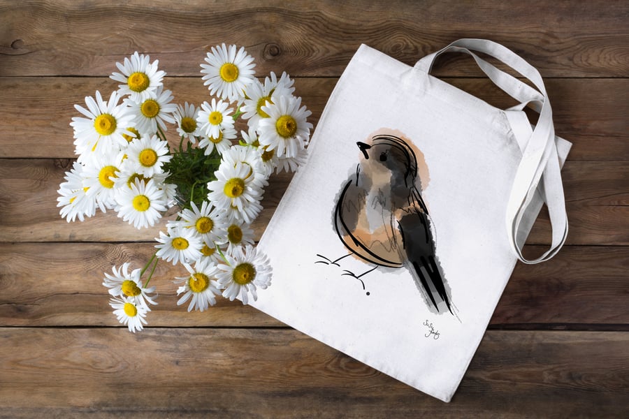 House Sparrow 100% Cotton Tote Bag, Tote Bag, Heavy Cotton Tote Bag, Birds Gifts