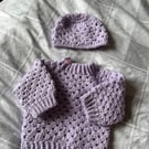 Crochet baby hat and jumper set