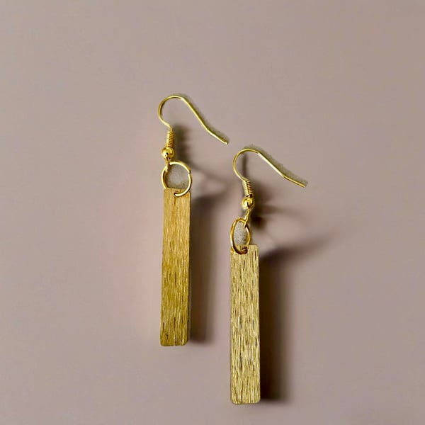 Earrings Featuring  Brush Brass - Boho style, Dangle, Freepost