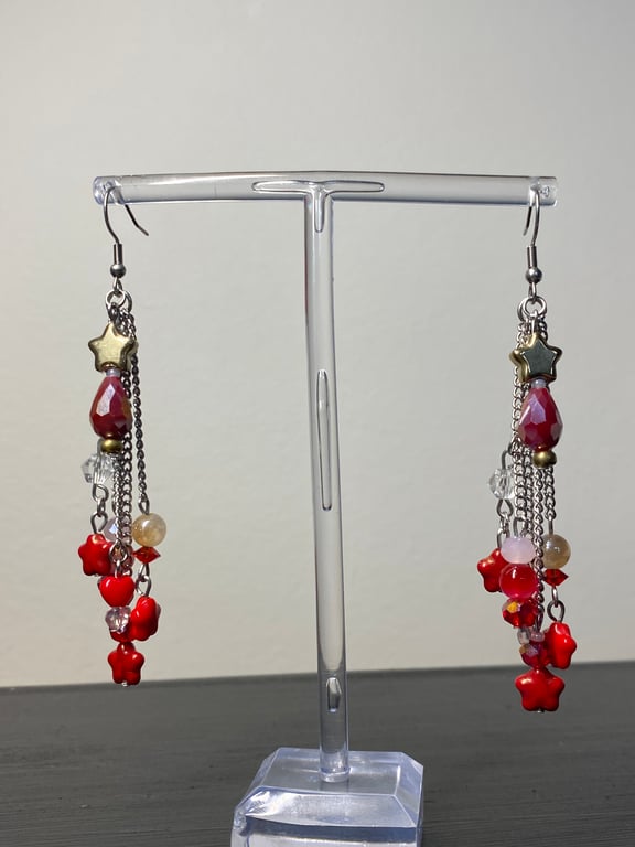 Red Wine Supernova inspired Earrings 
