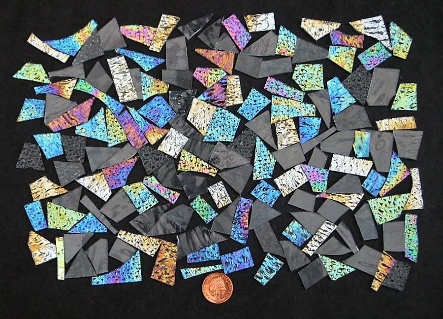 Stained Glass pieces (clear iridescent and clear textured glass) 