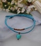 Friendship Bracelet-TWO Double turquoise set  - Image 1