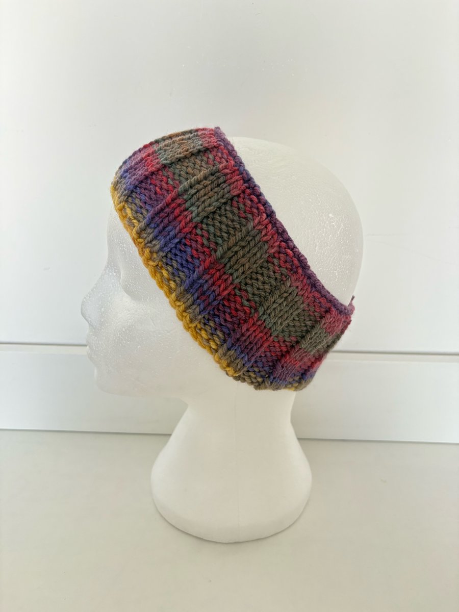 Hand knitted headband. 