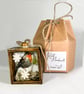 Birthstone Personalised Keepsake Gift in Wooden Box. Robin Textile Art - Image 1