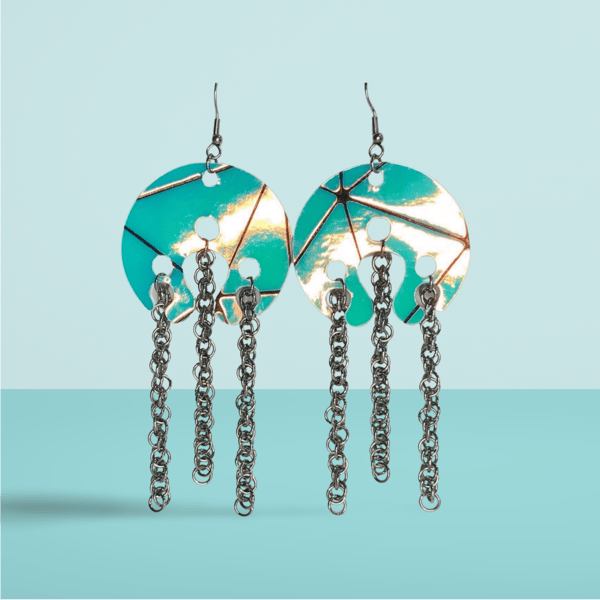 Mirrored Jellyfish Chainmaille Earrings