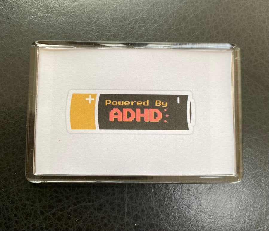 Powered by ADHD decorative fridge magnet