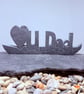 Love u Dad hand cut from Devonian Mudstone - Image 2