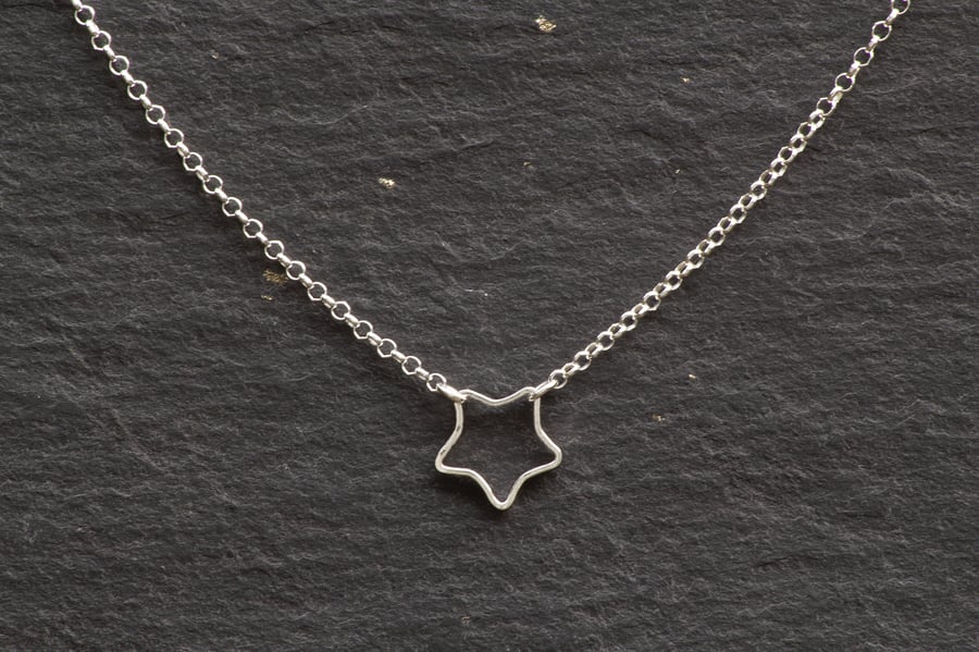 Sterling silver star necklace