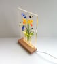Spring floral illuminated panel, everlasting bouquet, glass art.  - Image 9
