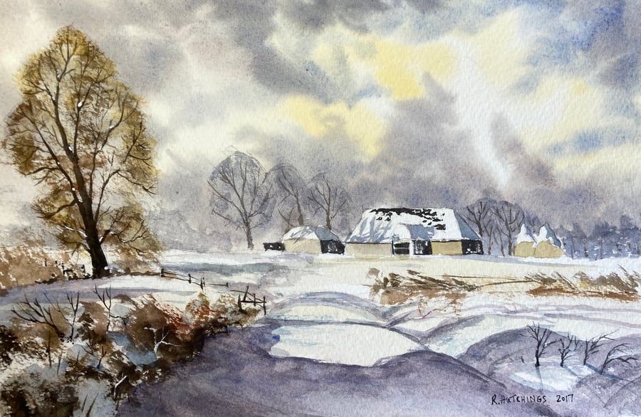  Rowland Hilder rendition (Watercolour FULLY MOUNTED 12” x 10”)