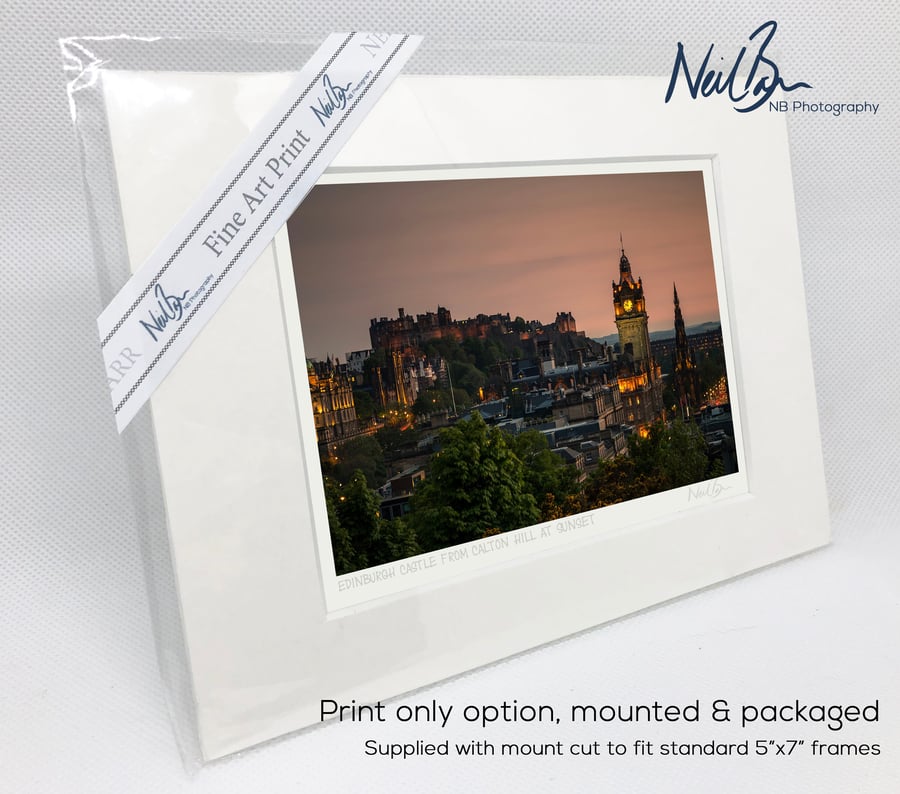 Edinburgh Castle from Calton Hill Scotland - A6 (7" x 5") Unframed Print