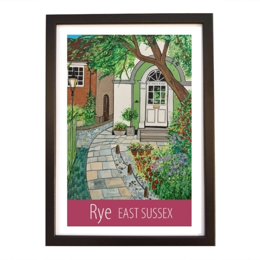 Rye East Sussex travel poster print by Susie West