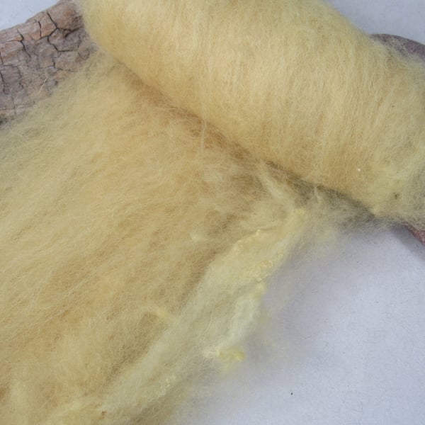 10g Naturally Dyed Pale Gold BFL Shetland Felting Wool