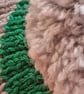 Large Tea Cosy, Brown Betty Compatible, Hand Knitted, Green & Silver Stripes - Image 4
