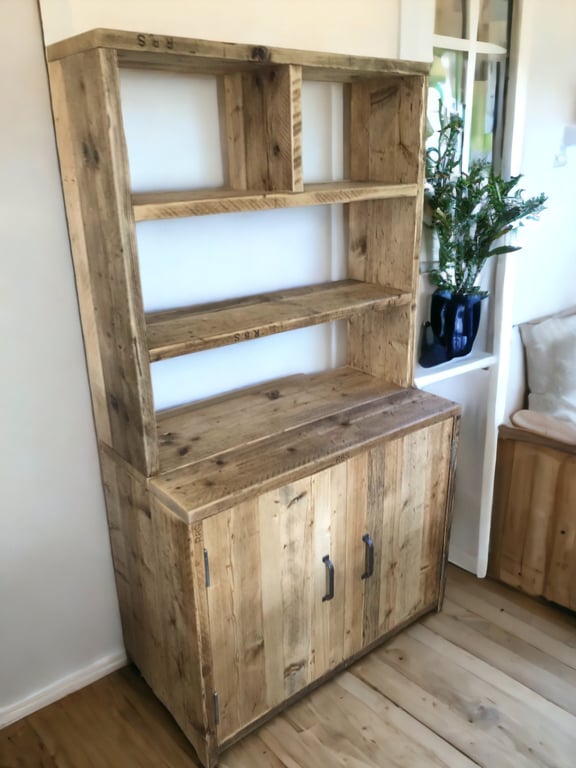 Tall Wooden Storage Cabinet Reclaimed Scaffold Boards THE ANDORRA
