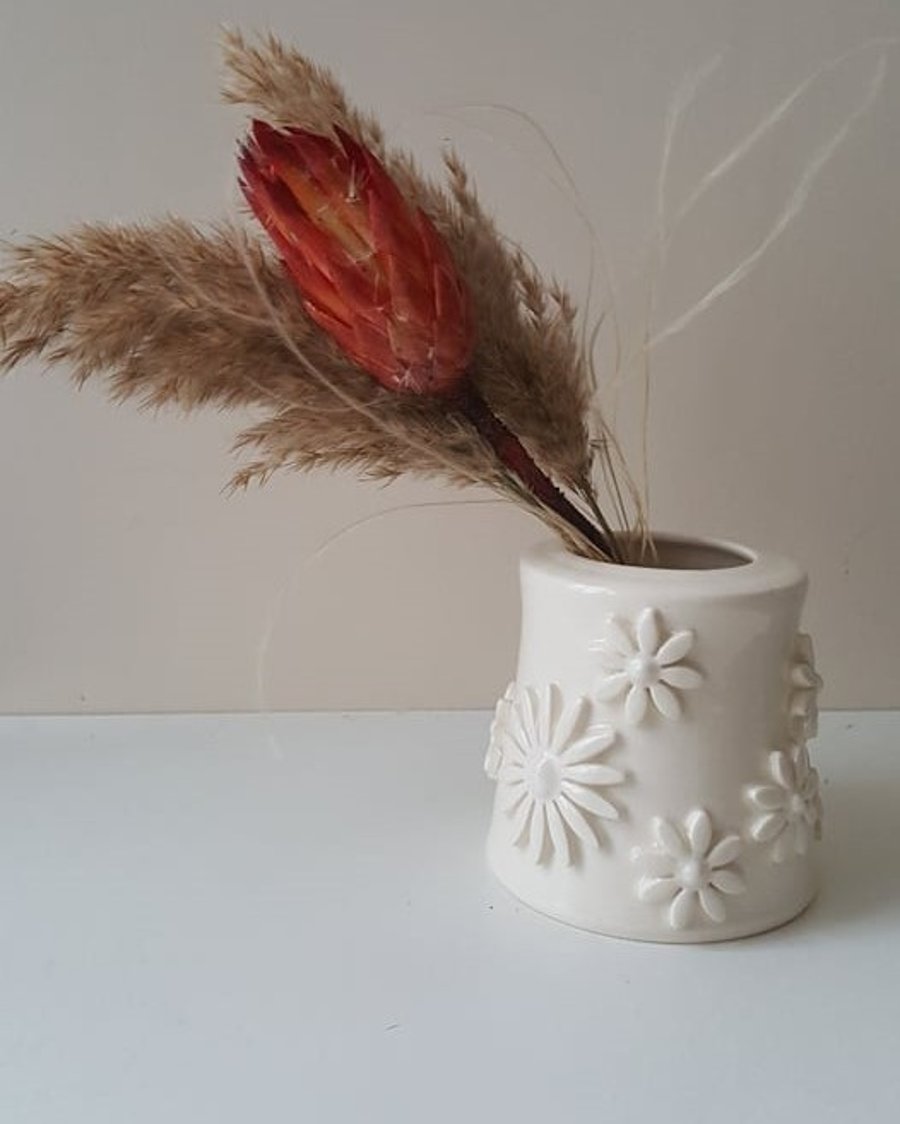 Small handmade ceramic bud vase