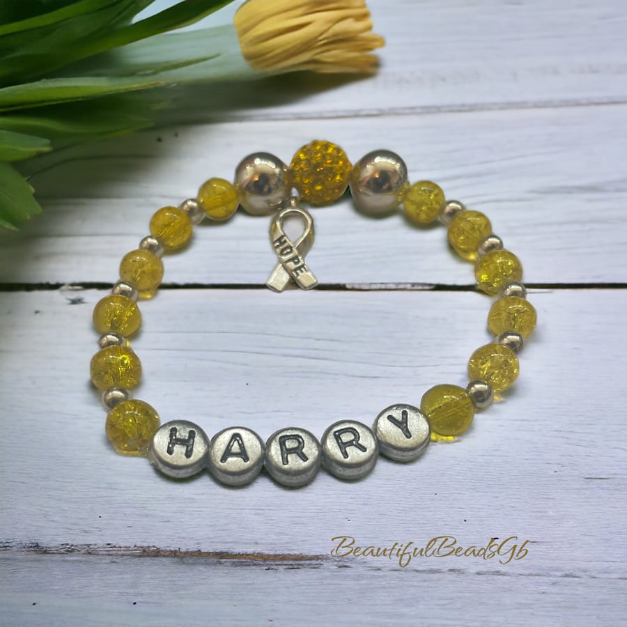 Yellow ribbon deals bracelet