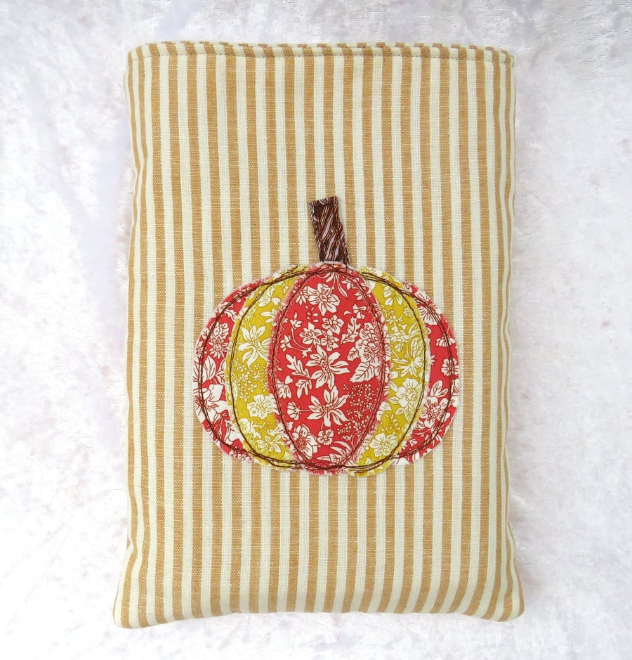 Pumpkin Book Sleeve: Paperback protector, applique, autumn
