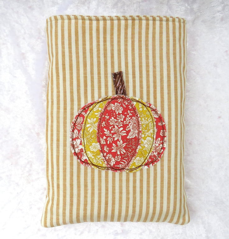 Pumpkin Book Sleeve: Paperback protector, applique, autumn