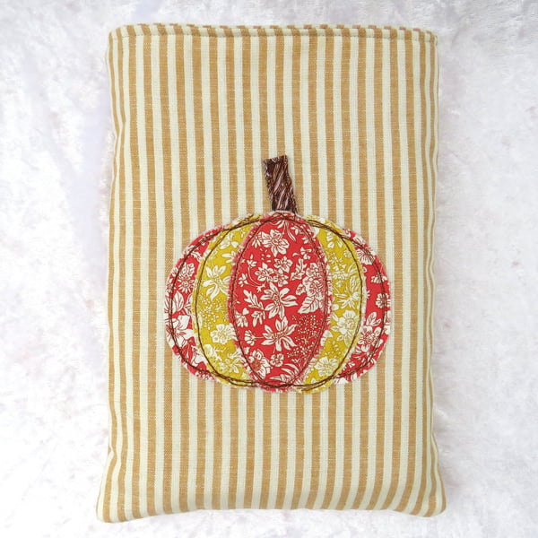 Pumpkin Book Sleeve: Paperback protector, applique, autumn