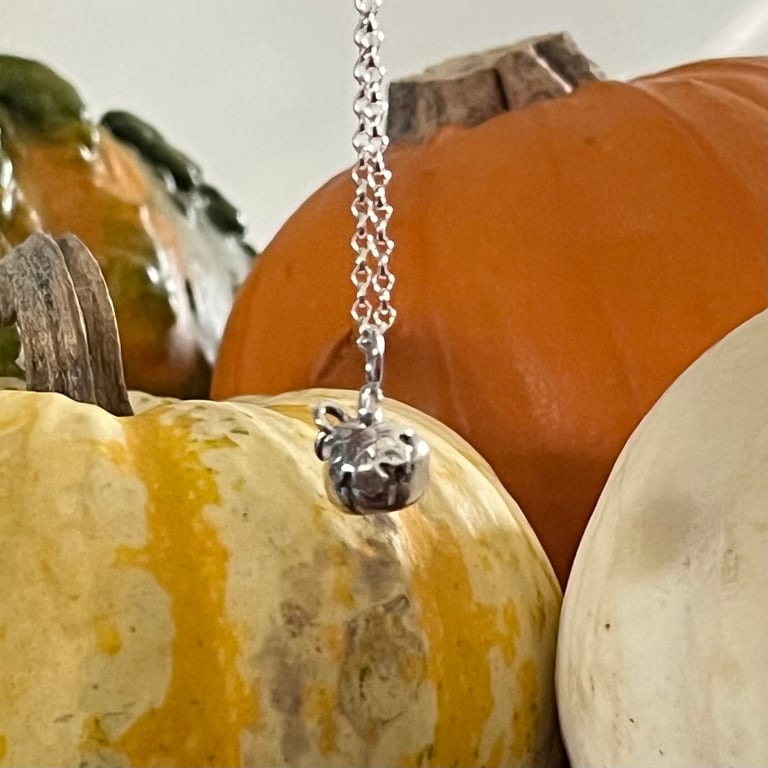 Handmade Sterling Silver Pumpkin Pendant 1