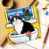 Naughty Cat in Sink Postcard