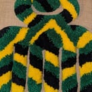 Hand Tufted Duafe Adinkra Textile Wall Art  Jamaican Inspired  A3  Mounted