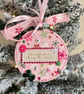 Personalised Pink Snowflake Bauble - We Wish You Merry Christmas Hoop 