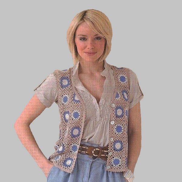 VINTAGE CROCHET PATTERN PDF Light As Air Vest