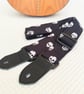 1.5 inch Wide Adjustable Ukulele Strap with Black and White Skulls - Image 3