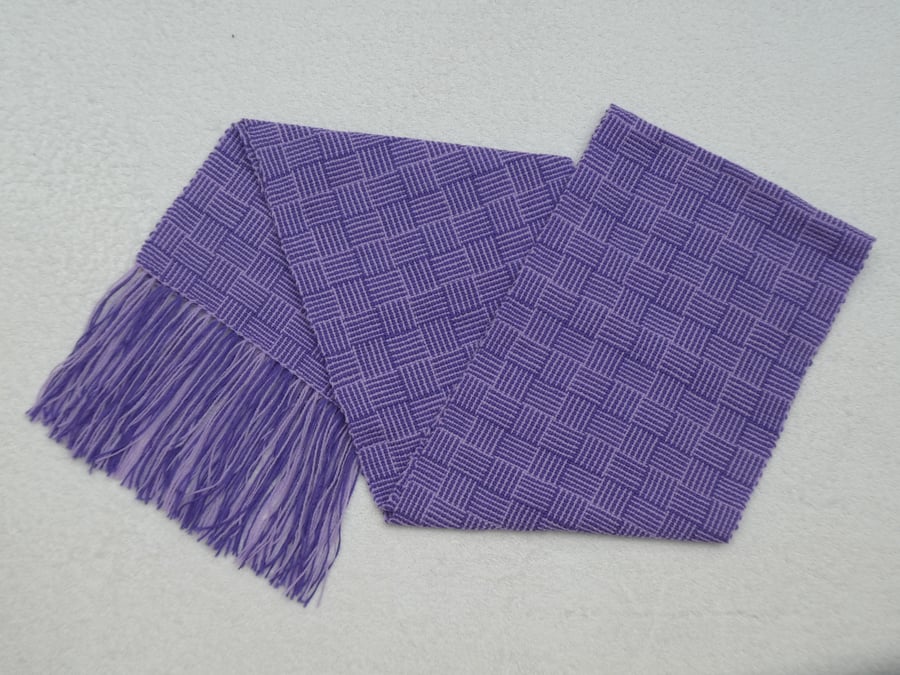 Purple and Lilac Hand Woven Scarf 