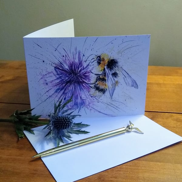 Bumble Bee Art Print Greetings Card 