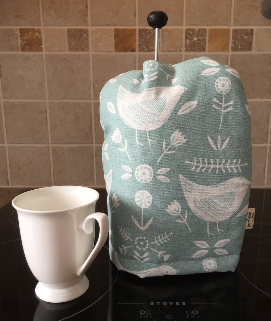Birds Cafetiere Cosy, Handmade in the UK
