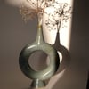 Handmade Ceramic Green Torus Vase