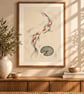 Japandi Koi Fish Wall Art - Minimalist Zen Print (Physical Print) - Image 1