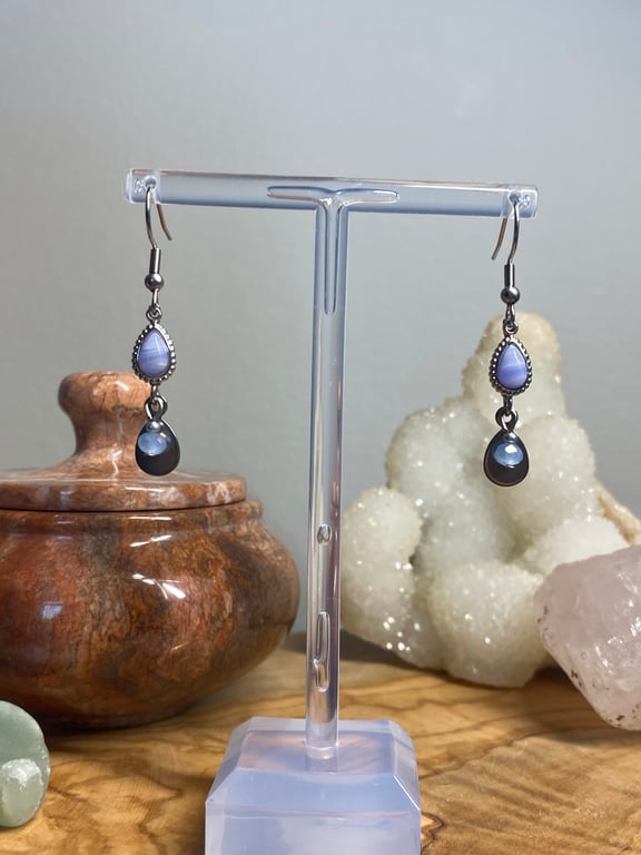 Annabelle - Blue Lace Agate Earrings 