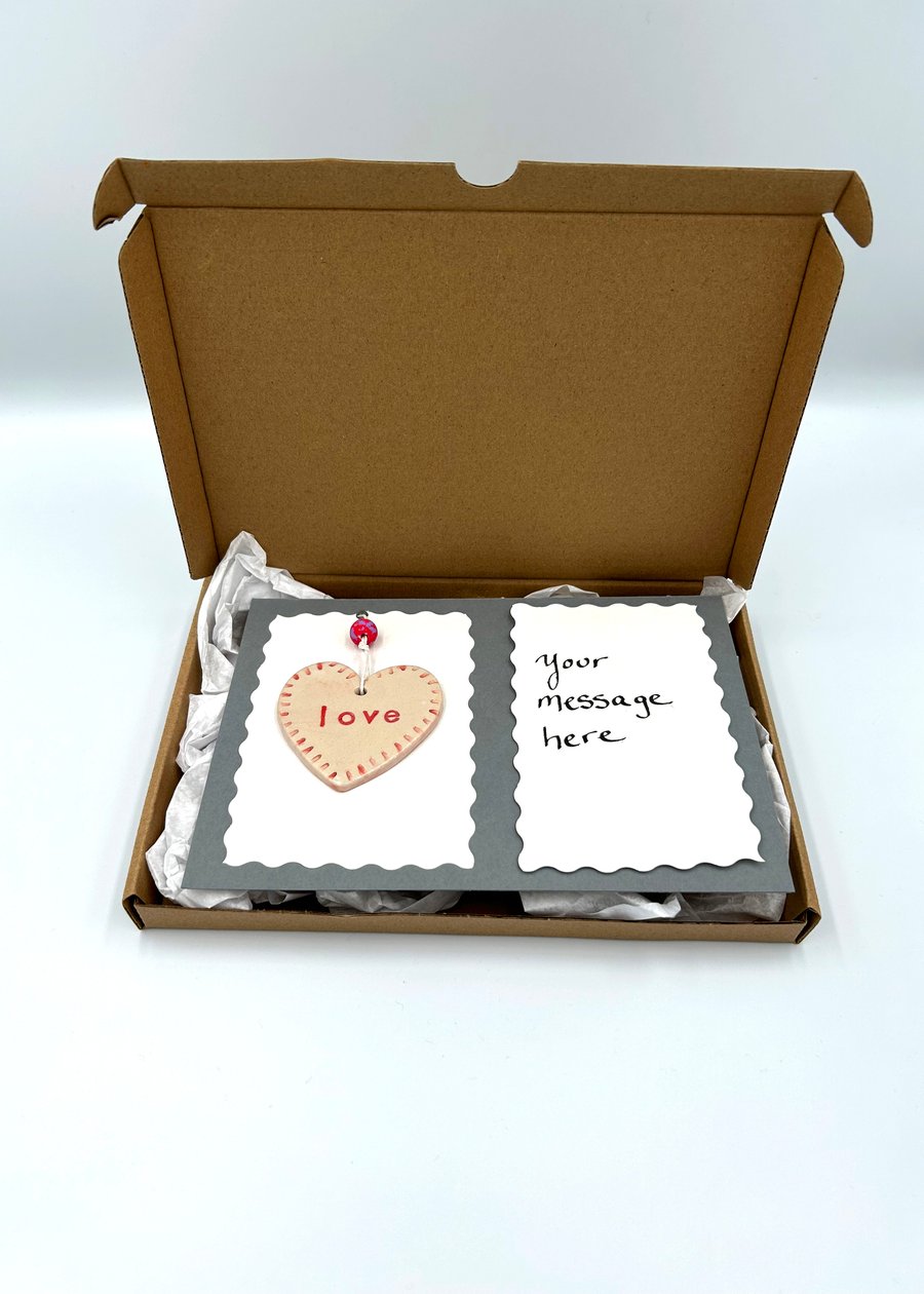 Love - Letterbox Love Handmade Ceramic Heart Hanging Decoration
