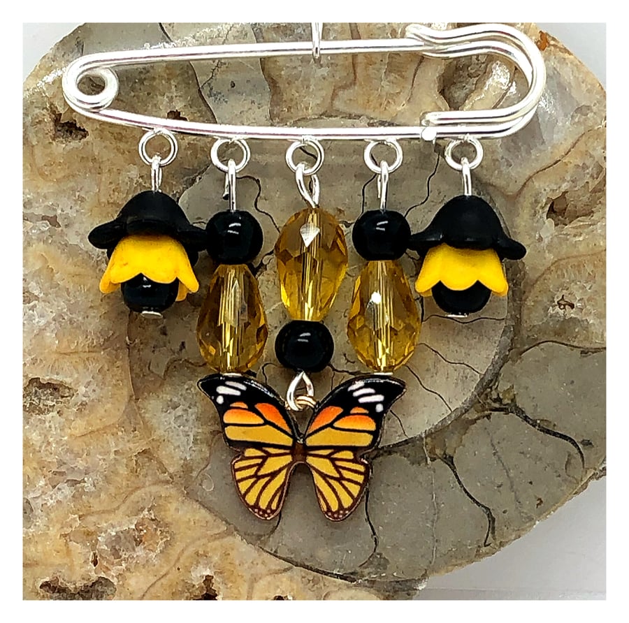 One of a Kind Yellow Butterfly pin